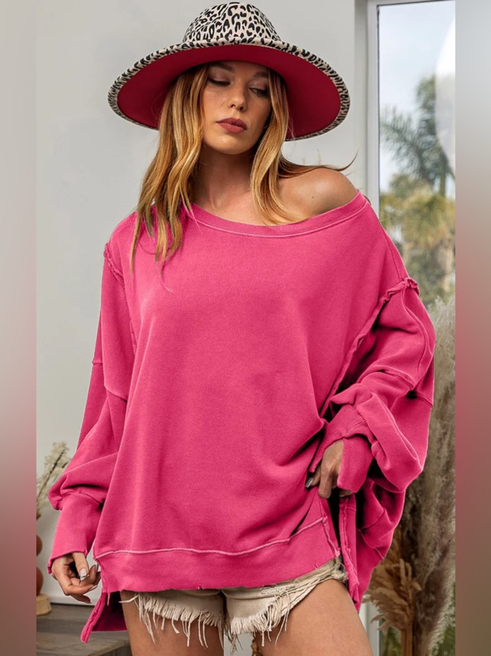 Bibi Women's Pink Cotton Oversized FP Camdan Dupe size Medium